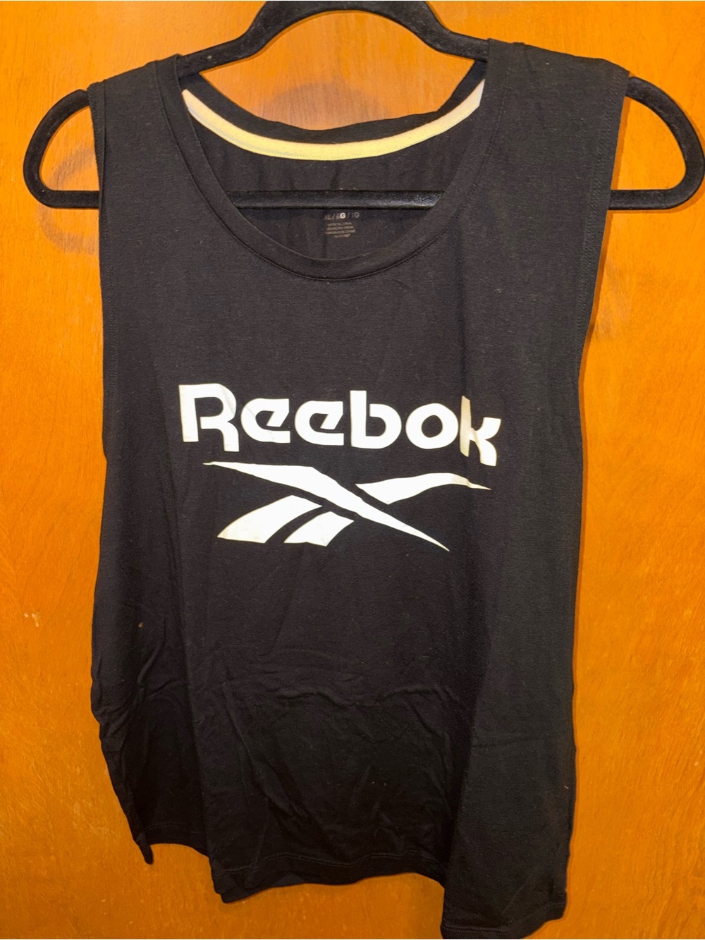 Reebok Black Tank Top with White Logo